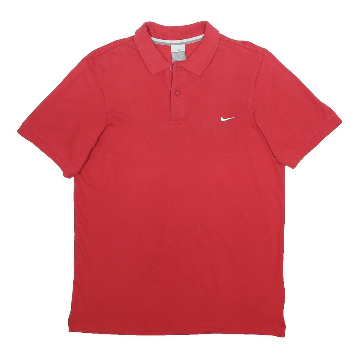 NIKE Mens Red Polo Shirt Short Sleeve Plain M Cotton Casual Summer