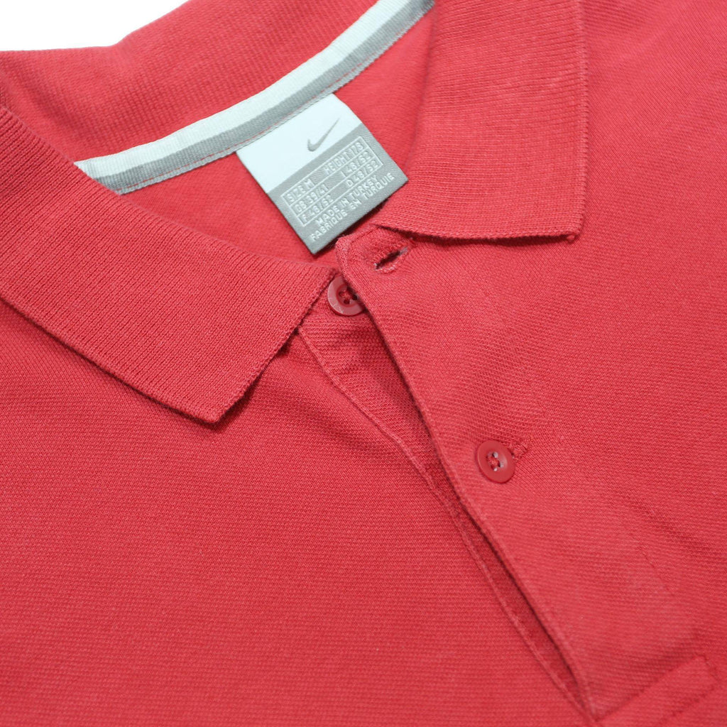 NIKE Mens Red Polo Shirt Short Sleeve Plain M Cotton Casual Summer