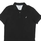NAUTICA Mens Black Short Sleeve Polo Shirt XL Cotton Blend Classic Fit