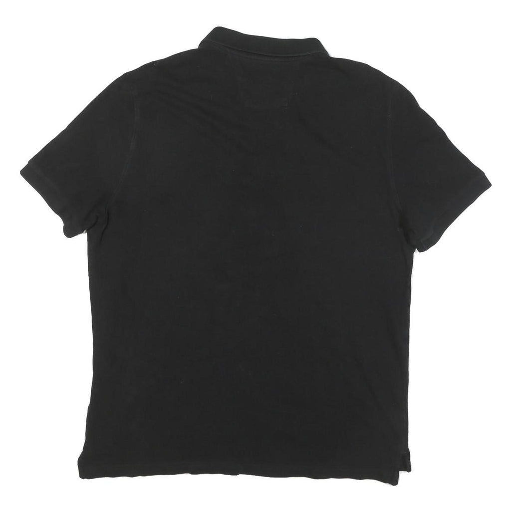 NAUTICA Mens Black Short Sleeve Polo Shirt XL Cotton Blend Classic Fit