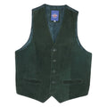 Mens Green Suede Button Jacket M Regular Fit Waistcoat Plain Soft Comfortable