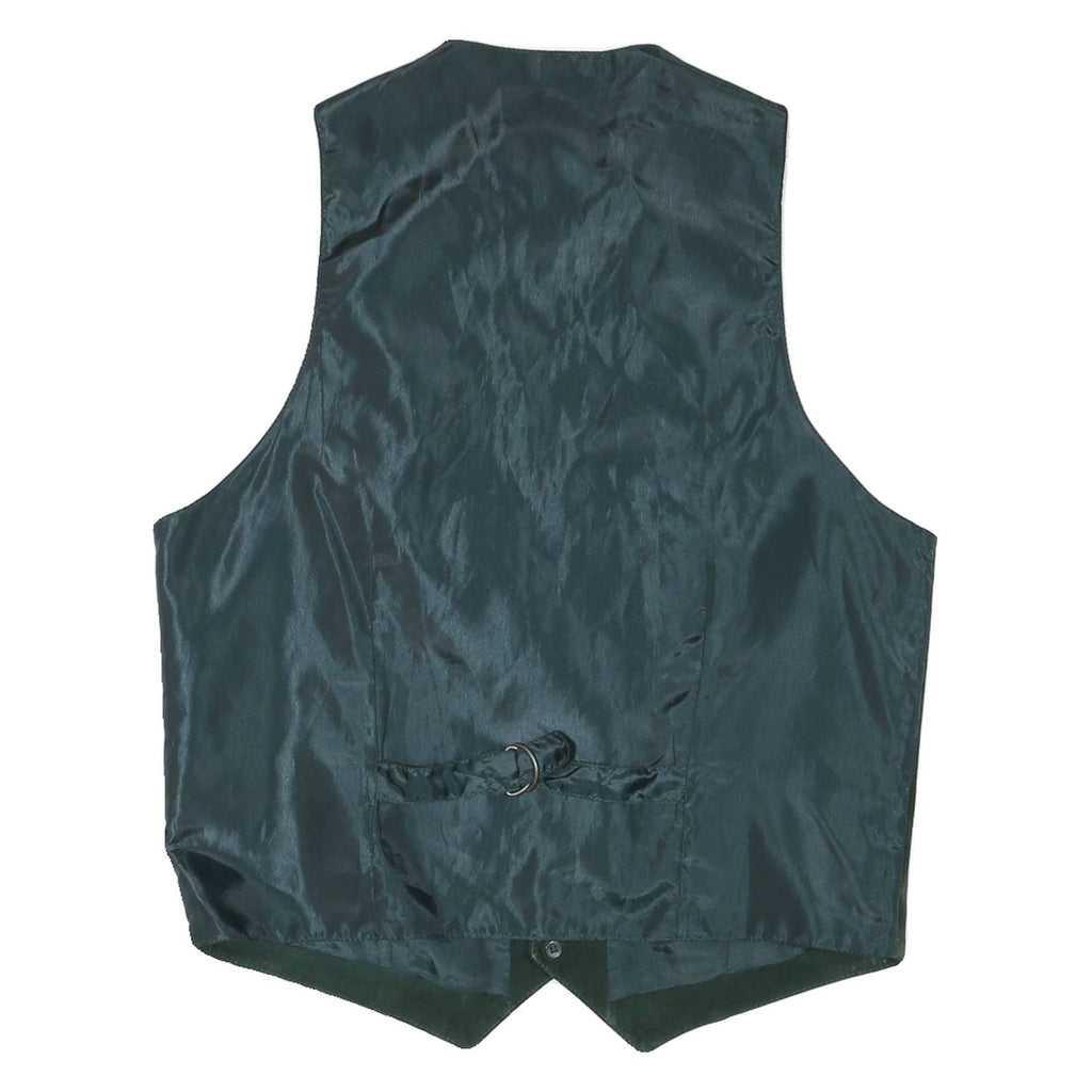 Mens Green Suede Button Jacket M Regular Fit Waistcoat Plain Soft Comfortable