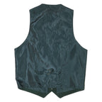 Mens Green Suede Button Jacket M Regular Fit Waistcoat Plain Soft Comfortable