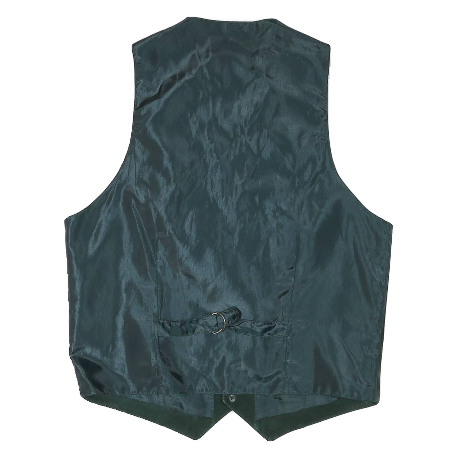 Mens Green Suede Button Jacket M Regular Fit Waistcoat Plain Soft Comfortable