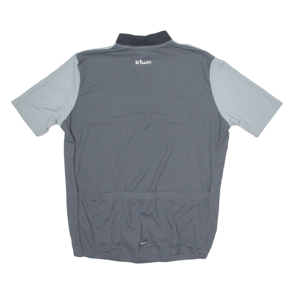 DECATHLON CREATION B'Twin Cycling Mens Jersey Grey 1/4 Zip XL