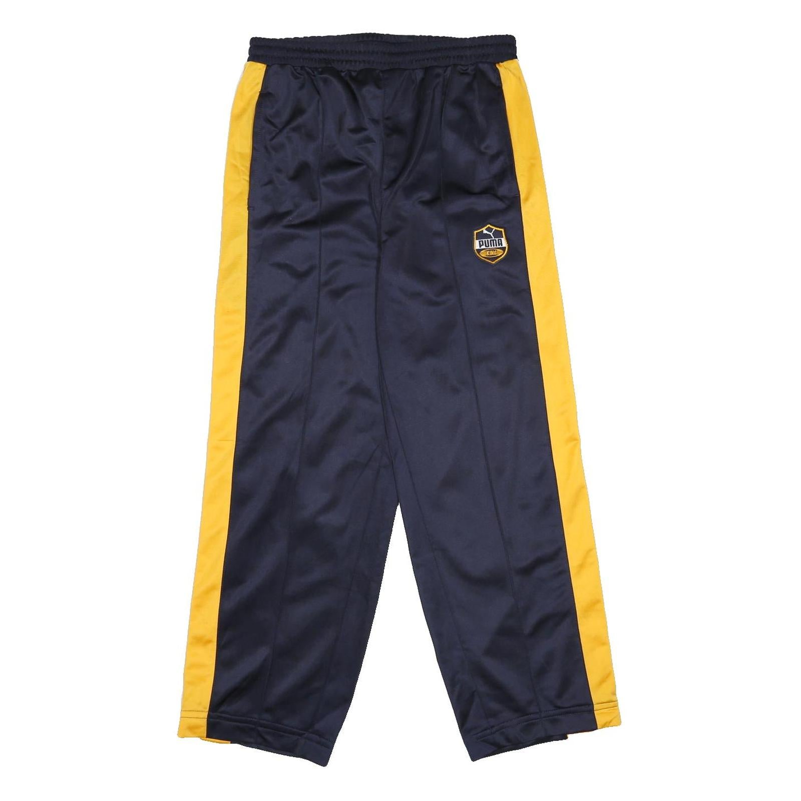 PUMA Mens Joggers Navy & Yellow Slim Tapered M W27 L25 Sports Casual