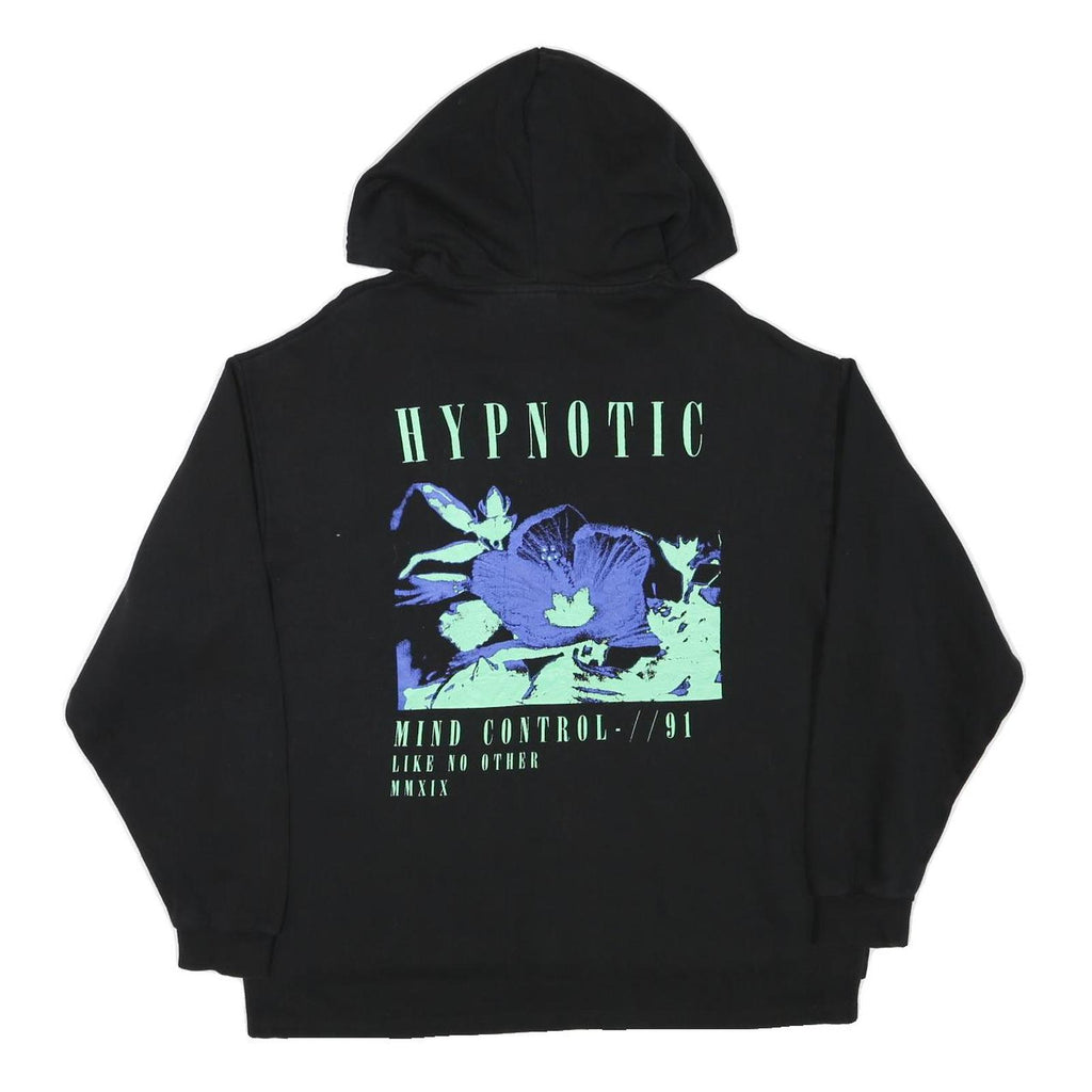 ASOS Mens Black Hypnotic Graphic Print Pullover Hoodie XS Casual