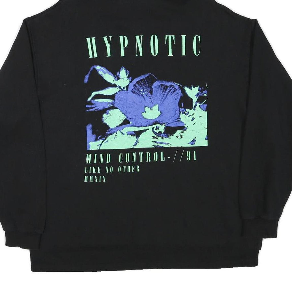 ASOS Mens Black Hypnotic Graphic Print Pullover Hoodie XS Casual