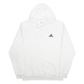 ADIDAS Mens White Pullover Hoodie XL Cotton Blend Casual Sports Sweatshirt