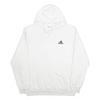 ADIDAS Mens White Pullover Hoodie XL Cotton Blend Casual Sports Sweatshirt
