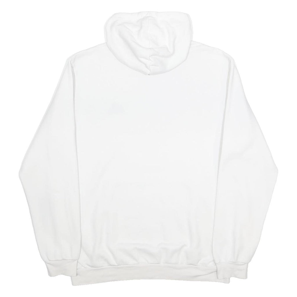 ADIDAS Mens White Pullover Hoodie XL Cotton Blend Casual Sports Sweatshirt