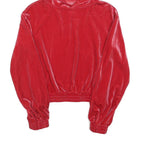 Womens Red Hoodie Pullover XS Velvet Style Casual Comfort