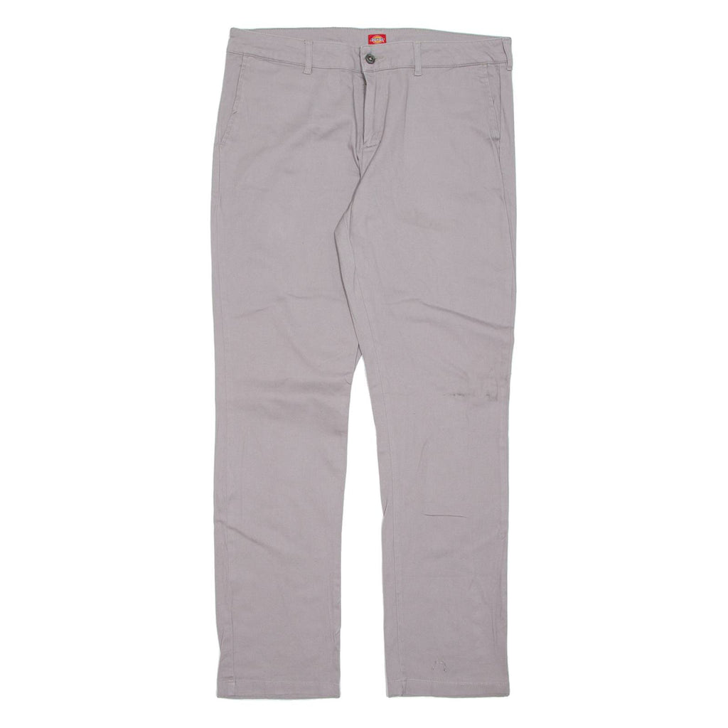 DICKIES Chino Mens Trousers Grey Regular Straight W34 L31