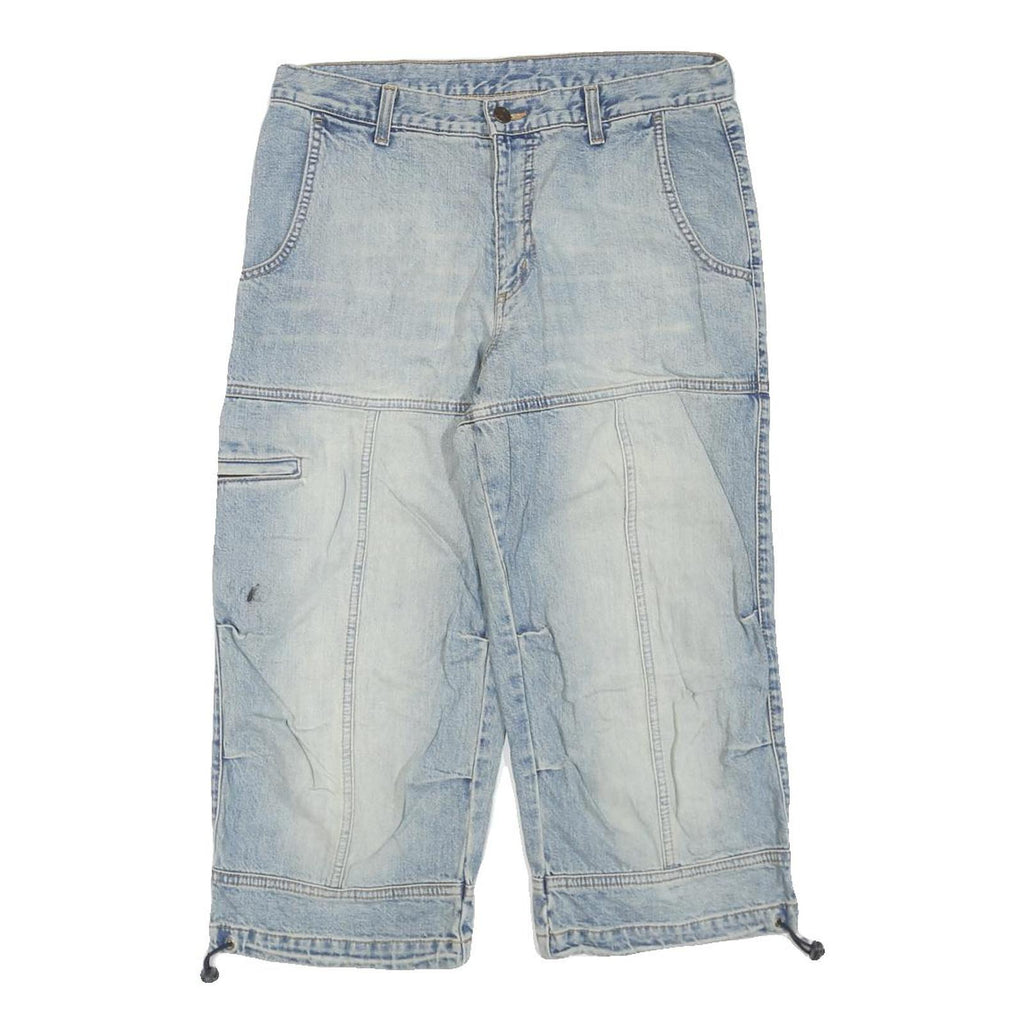 Mens Cotton Blend Blue Denim Cargo Shorts M W32 Casual Workwear