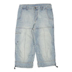 Mens Cotton Blend Blue Denim Cargo Shorts M W32 Casual Workwear