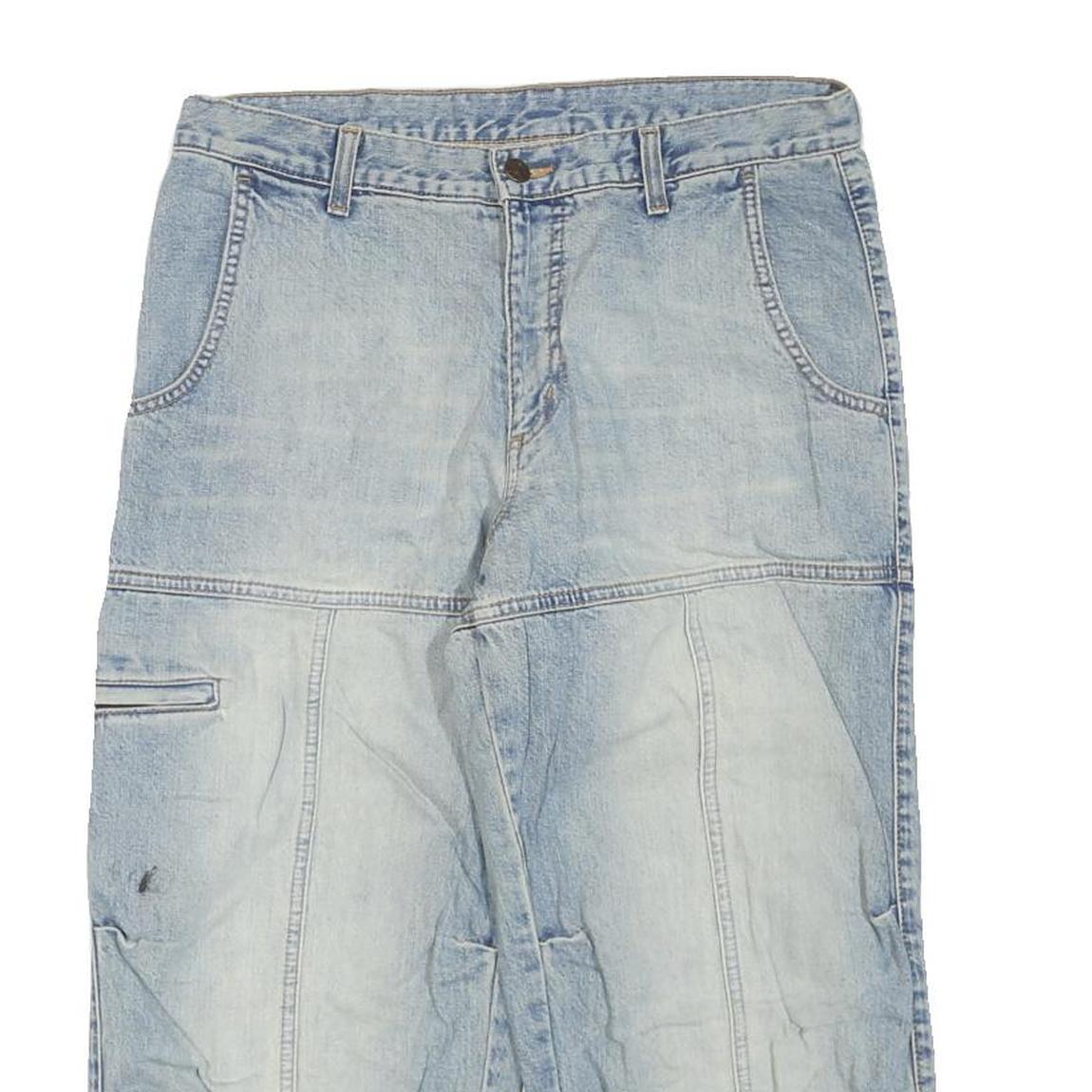 Mens Cotton Blend Blue Denim Cargo Shorts M W32 Casual Workwear