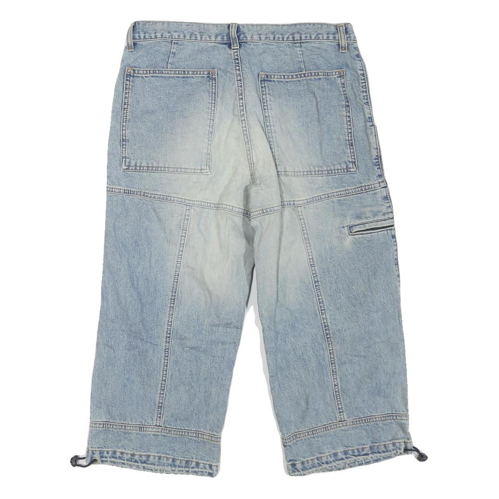 Mens Cotton Blend Blue Denim Cargo Shorts M W32 Casual Workwear