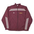 ADIDAS Mens Maroon & White Avon Lake Basketball Track Jacket L Polyester Blend