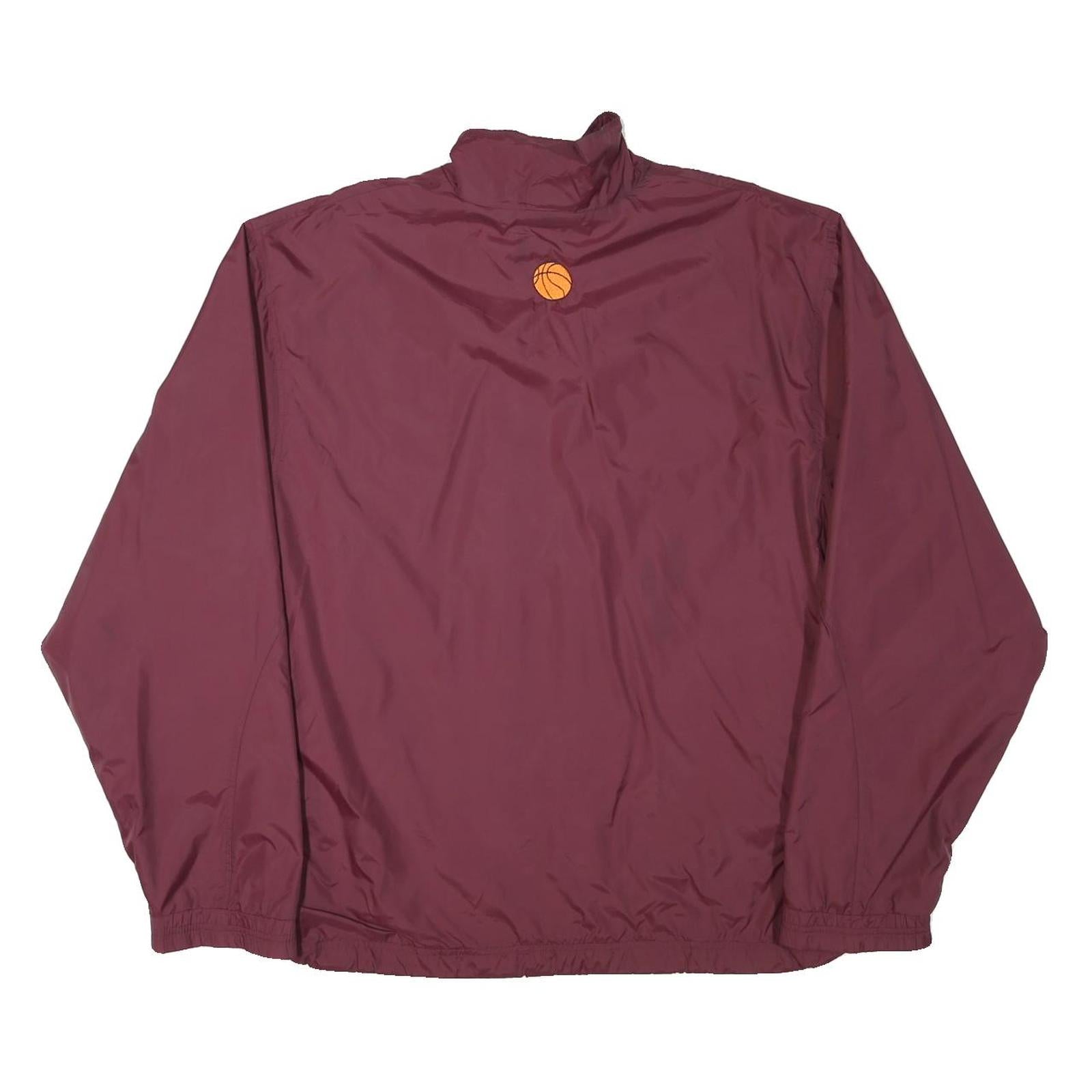 ADIDAS Mens Maroon & White Avon Lake Basketball Track Jacket L Polyester Blend