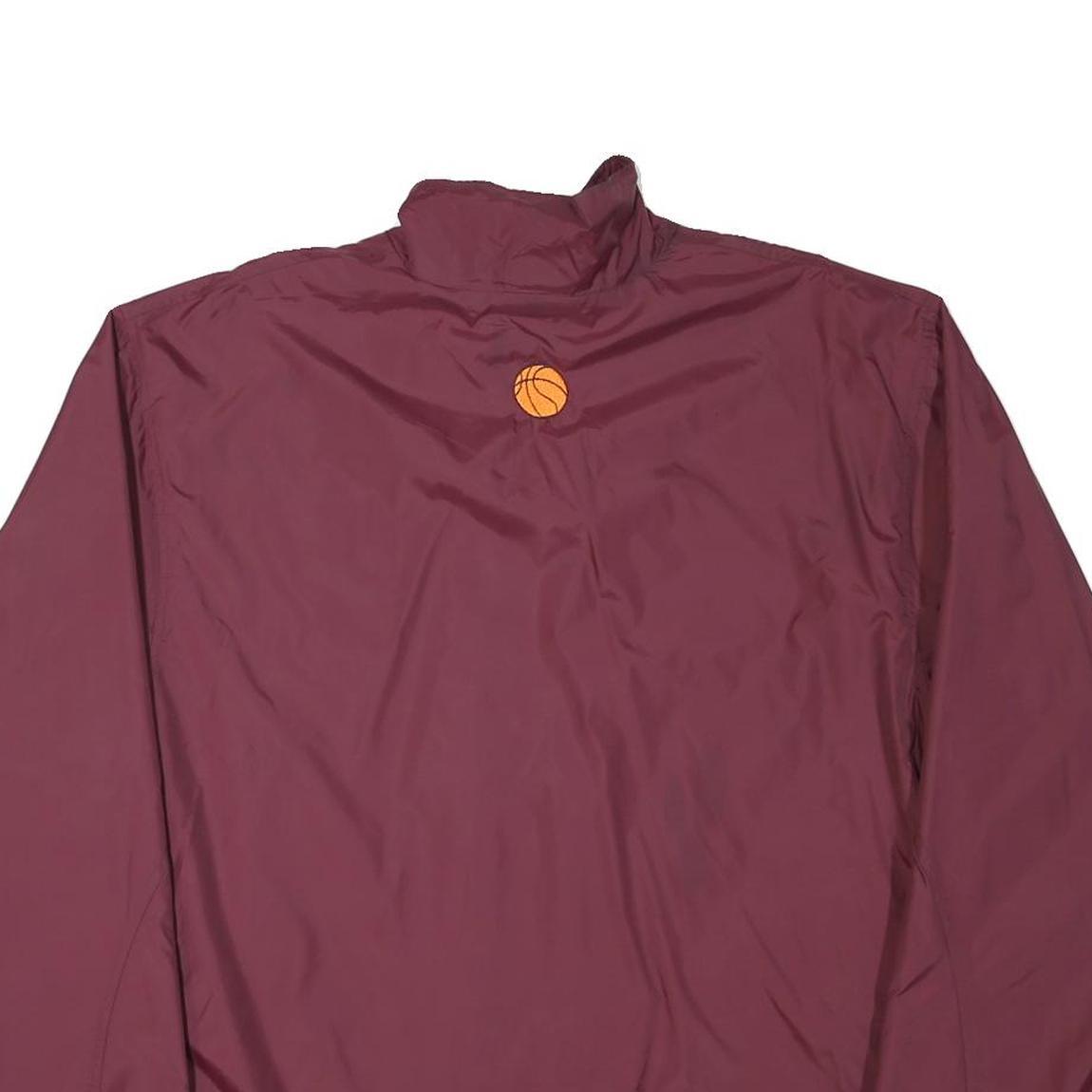 ADIDAS Mens Maroon & White Avon Lake Basketball Track Jacket L Polyester Blend