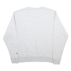 CHAMPION Mens Grey Sweatshirt Crew Neck M Logo Printed Cotton Blend Pullover