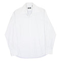 HUGO BOSS Mens White Patterned Shirt M Cotton Blend Formal Long Sleeve Button