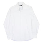 HUGO BOSS Mens White Patterned Shirt M Cotton Blend Formal Long Sleeve Button