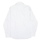 HUGO BOSS Mens White Patterned Shirt M Cotton Blend Formal Long Sleeve Button