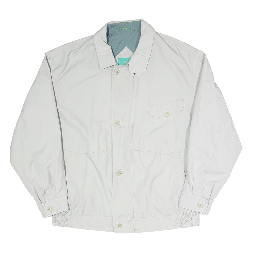 CANDA Mens White Button Cotton Blend Jacket XL Plain Casual Outerwear