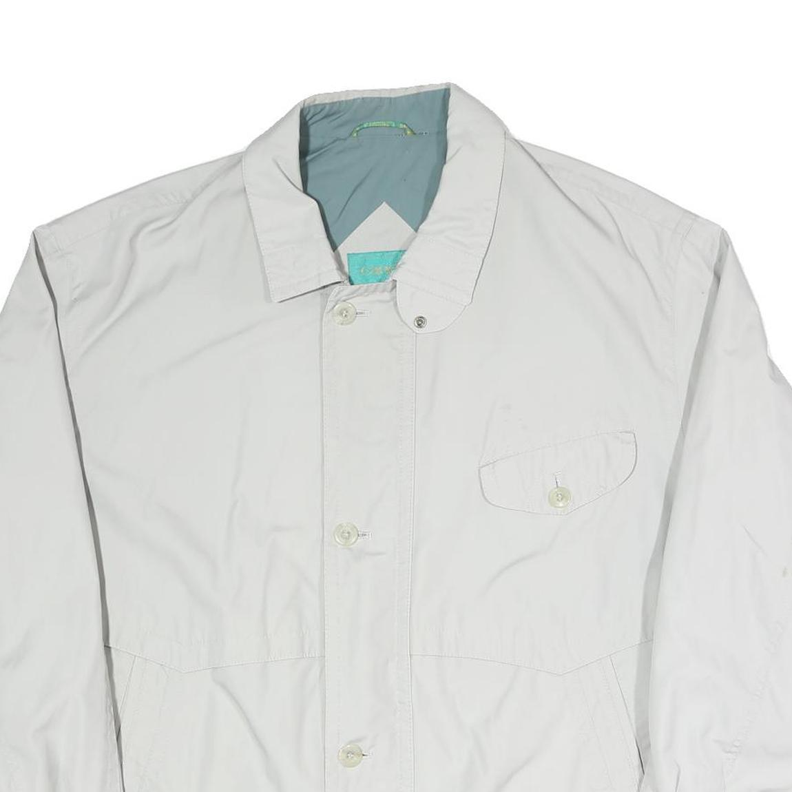 CANDA Mens White Button Cotton Blend Jacket XL Plain Casual Outerwear