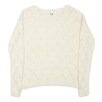 TOMMY HILFIGER Womens Cream Plain Pullover Patterned Round Neck Rib Knit Jumper