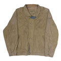 B.S.M Mens Brown Leather Button Jacket XL Soft Nubuck Casual Outerwear