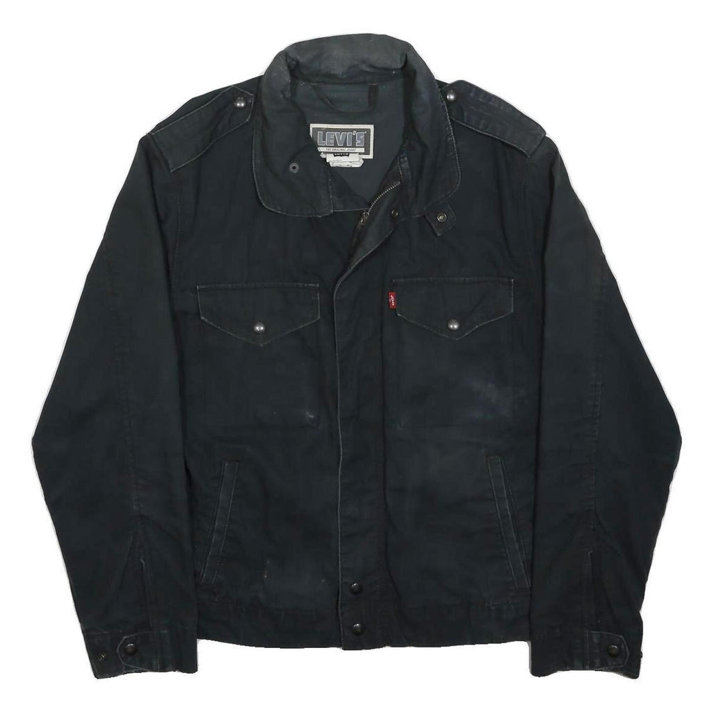 LEVI'S Mens Black Cotton Zip Jacket M Casual Classic Workwear Durable Stylish