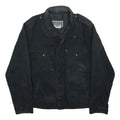 LEVI'S Mens Black Cotton Zip Jacket M Casual Classic Workwear Durable Stylish