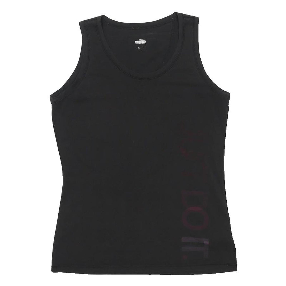 NIKE Womens Black Vest Tank Top M Sleeveless Crew Neck Cotton Blend Graphic