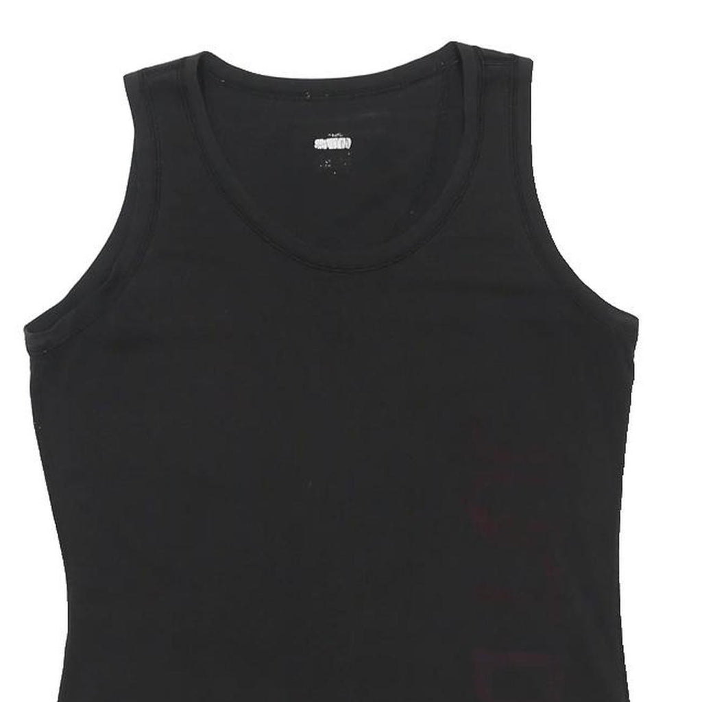 NIKE Womens Black Vest Tank Top M Sleeveless Crew Neck Cotton Blend Graphic