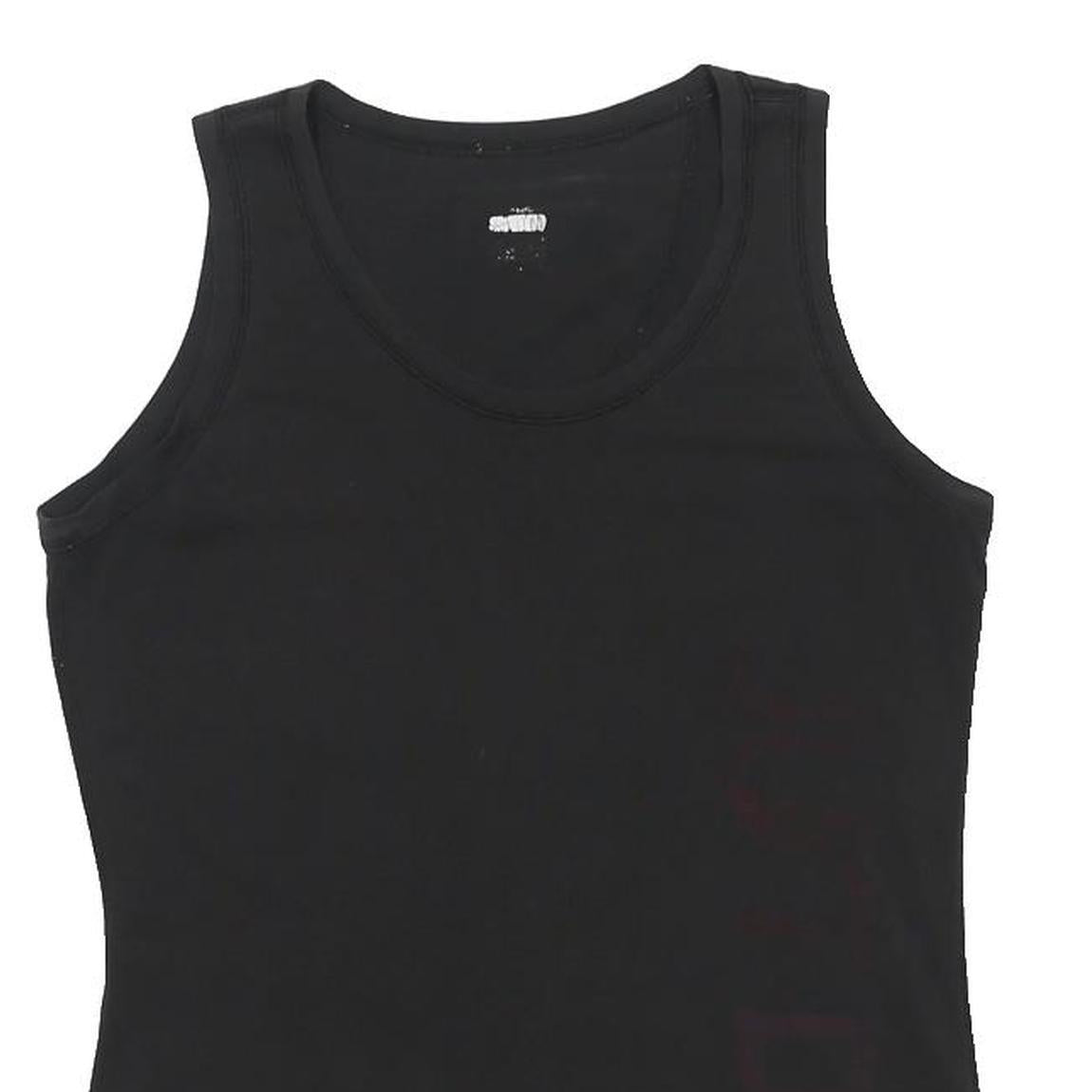 NIKE Womens Black Vest Tank Top M Sleeveless Crew Neck Cotton Blend Graphic
