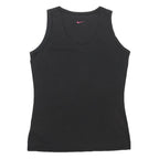 NIKE Womens Black Vest Tank Top M Sleeveless Crew Neck Cotton Blend Graphic