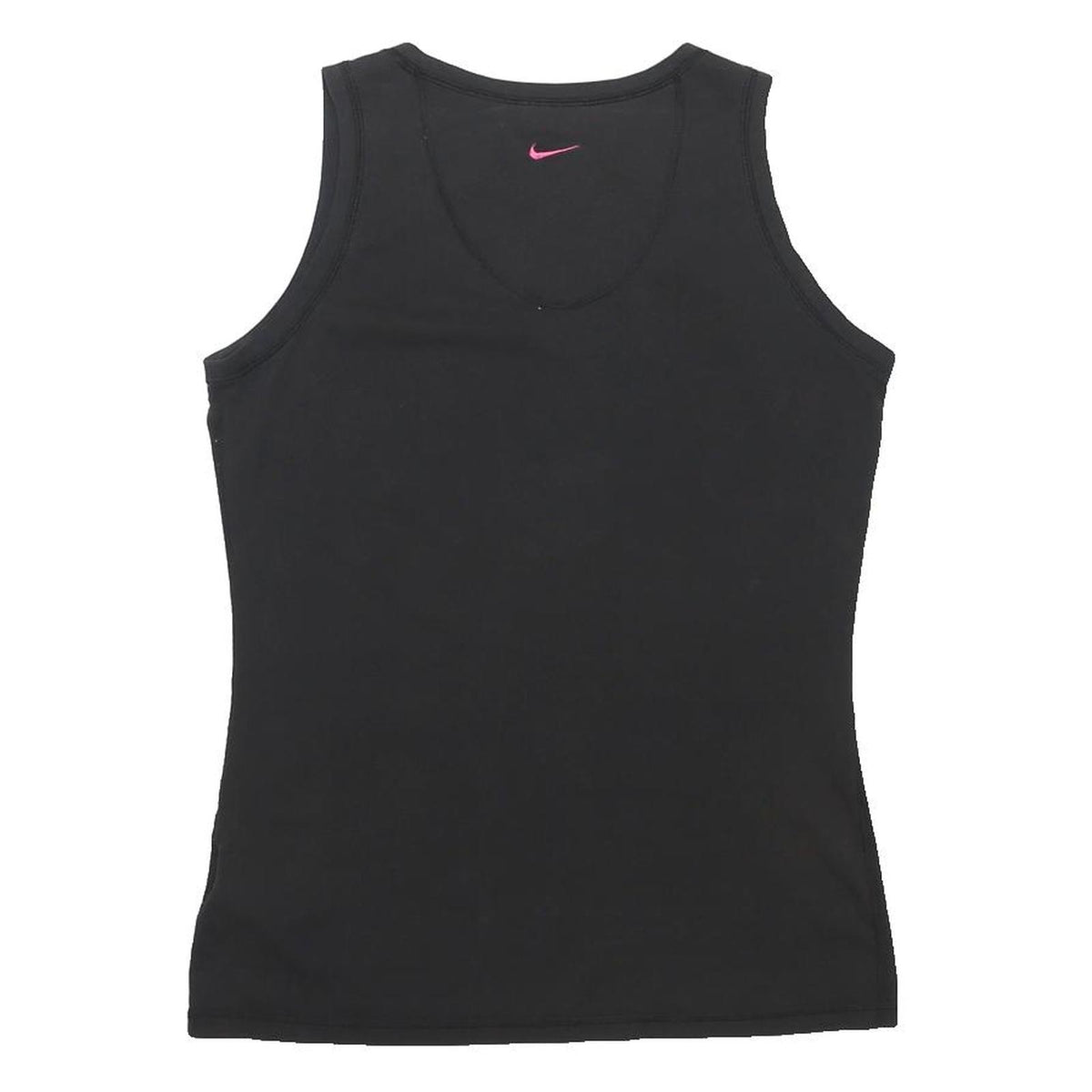 NIKE Womens Black Vest Tank Top M Sleeveless Crew Neck Cotton Blend Graphic