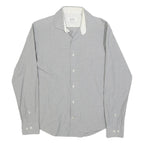 TED BAKER Mens Grey Cotton Blend Shirt M Classic Button Collar Long Sleeve