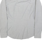 TED BAKER Mens Grey Cotton Blend Shirt M Classic Button Collar Long Sleeve