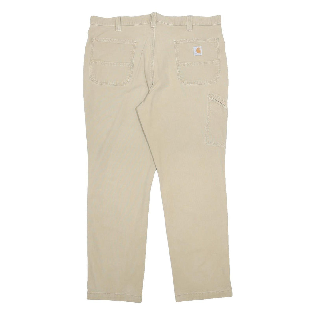 CARHARTT Mens Cotton Blend Khaki Relaxed Tapered Trousers W40 L32 Workwear
