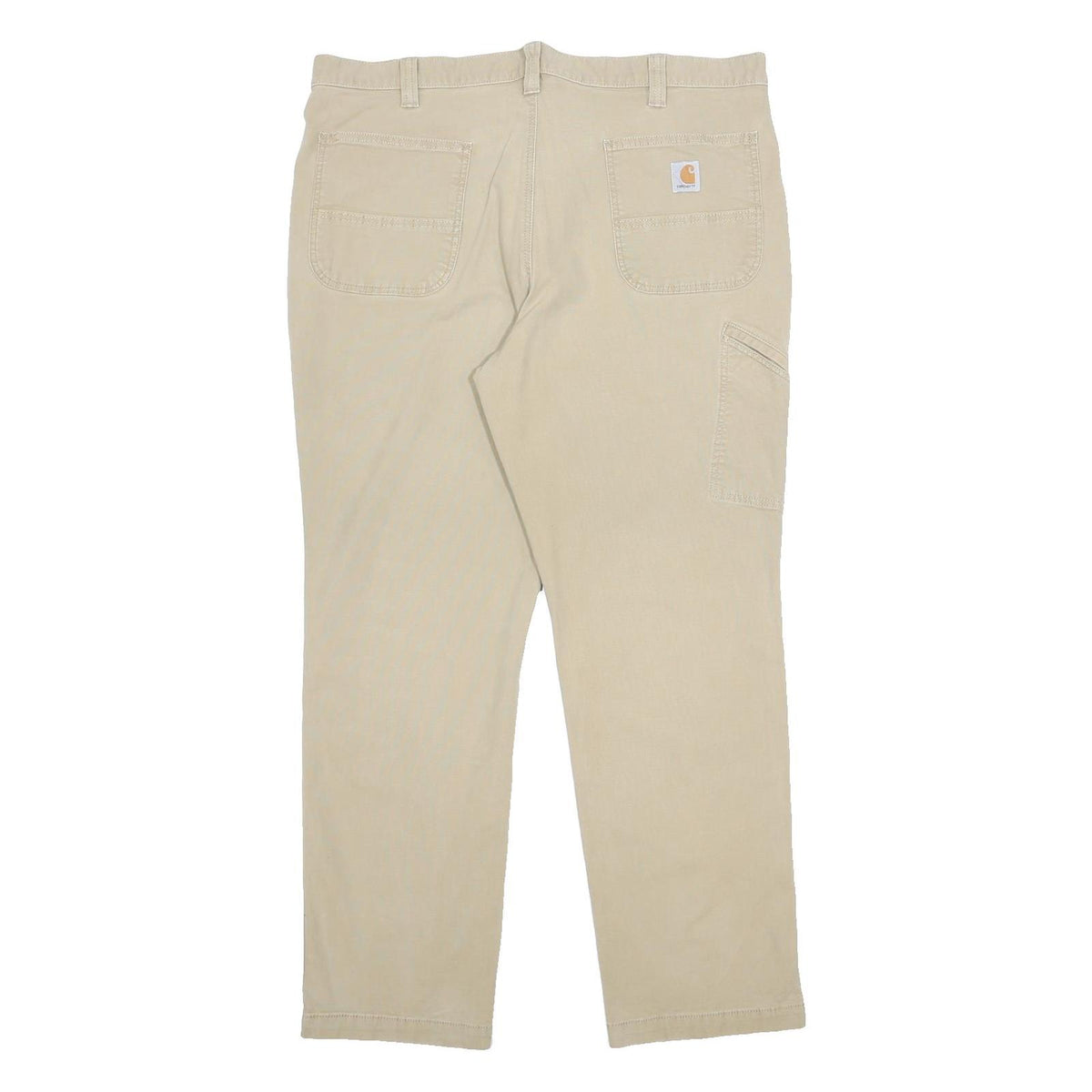 CARHARTT Mens Cotton Blend Khaki Relaxed Tapered Trousers W40 L32 Workwear