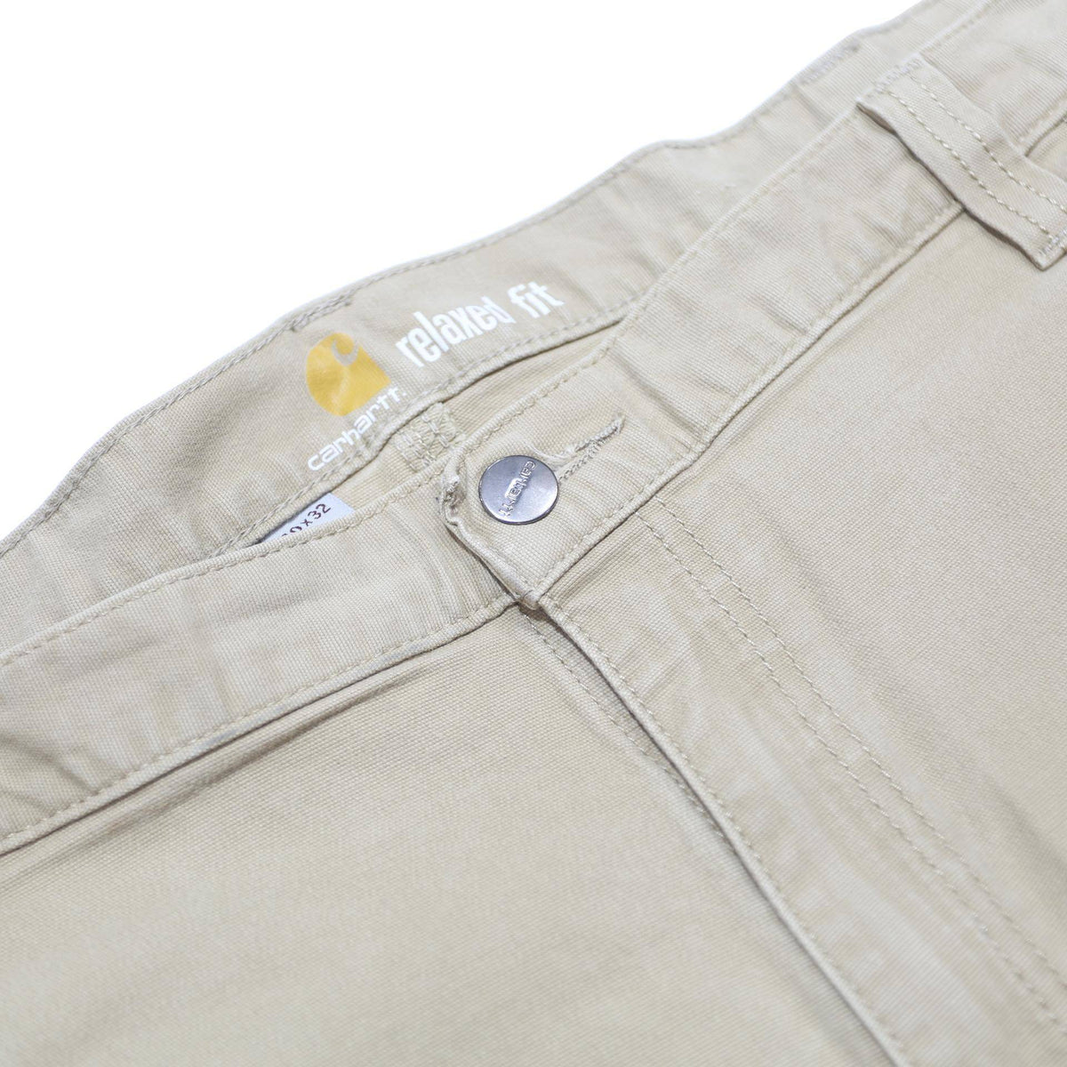CARHARTT Mens Cotton Blend Khaki Relaxed Tapered Trousers W40 L32 Workwear