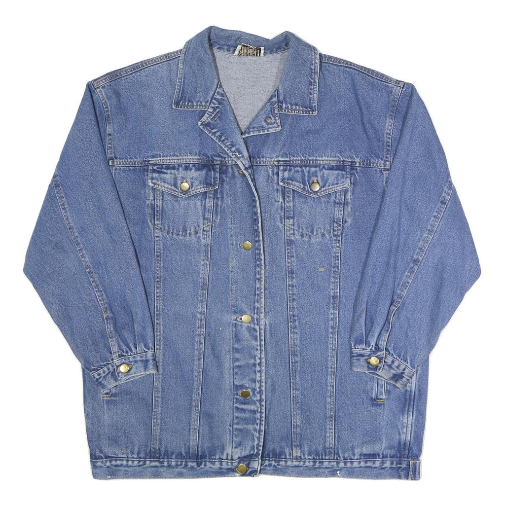 FORENZA Womens Blue Cotton Denim Jacket 2XL Classic Button Closure Relaxed Fit