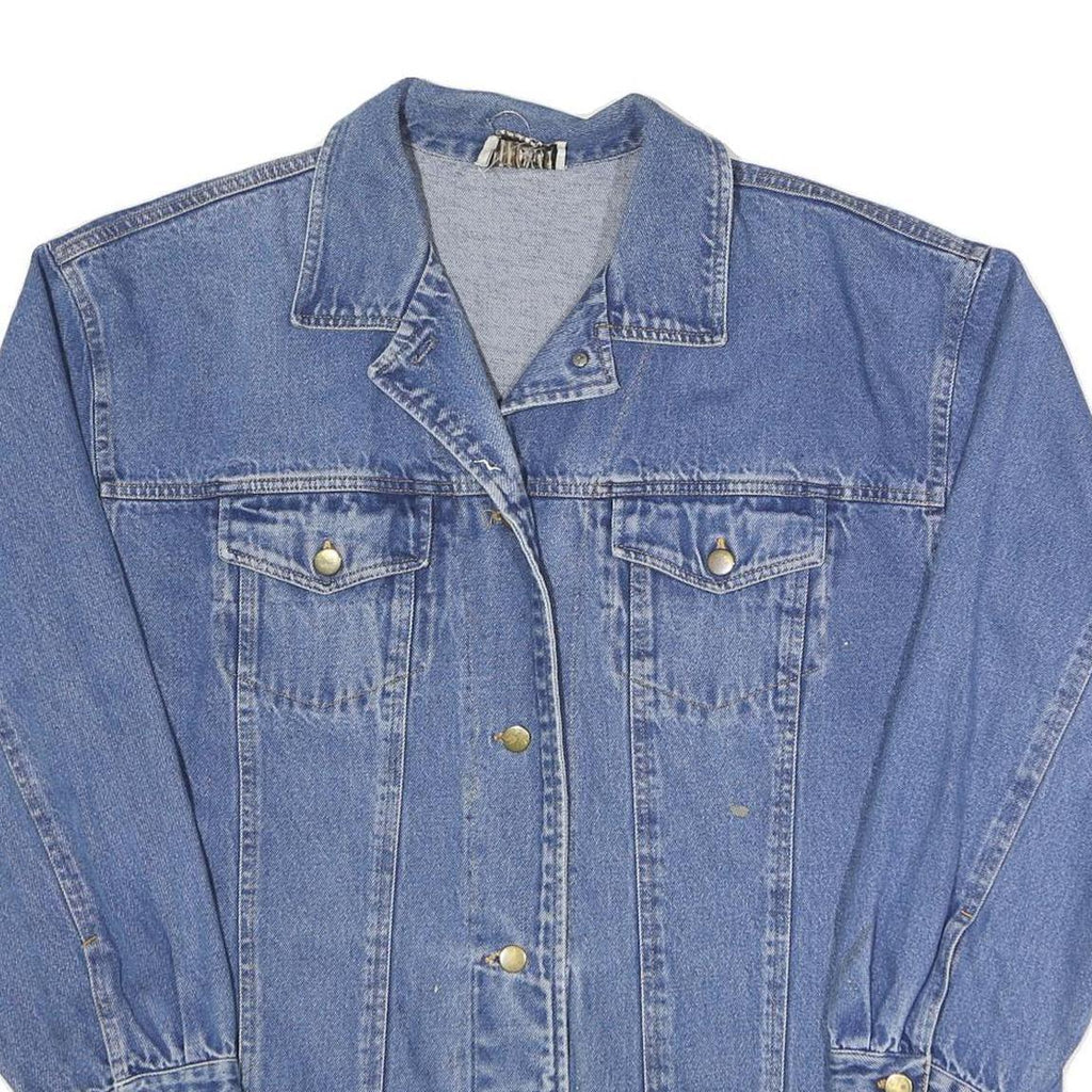 FORENZA Womens Blue Cotton Denim Jacket 2XL Classic Button Closure Relaxed Fit