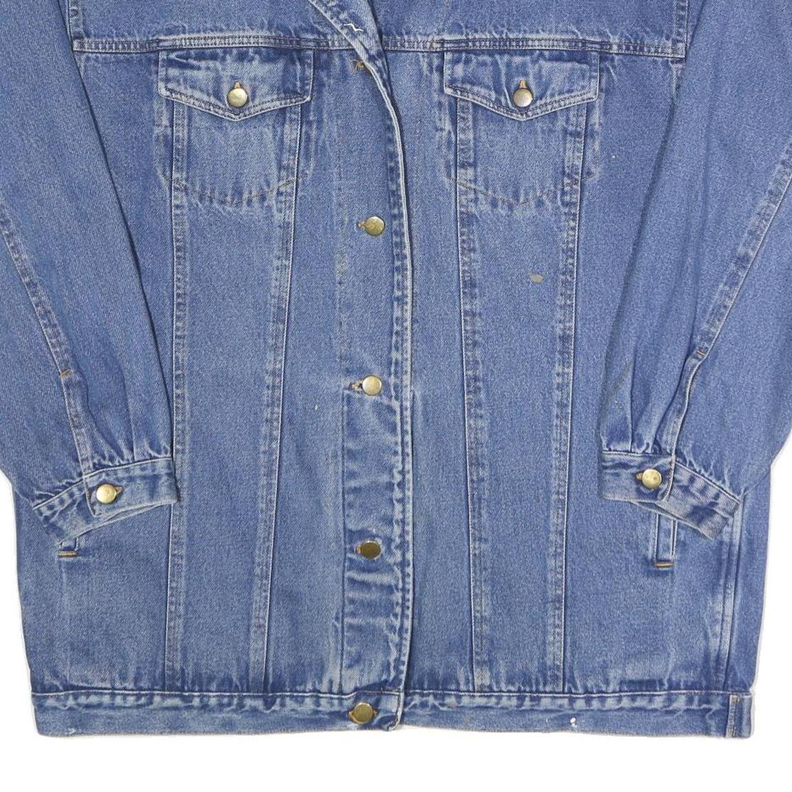 FORENZA Womens Blue Cotton Denim Jacket 2XL Classic Button Closure Relaxed Fit