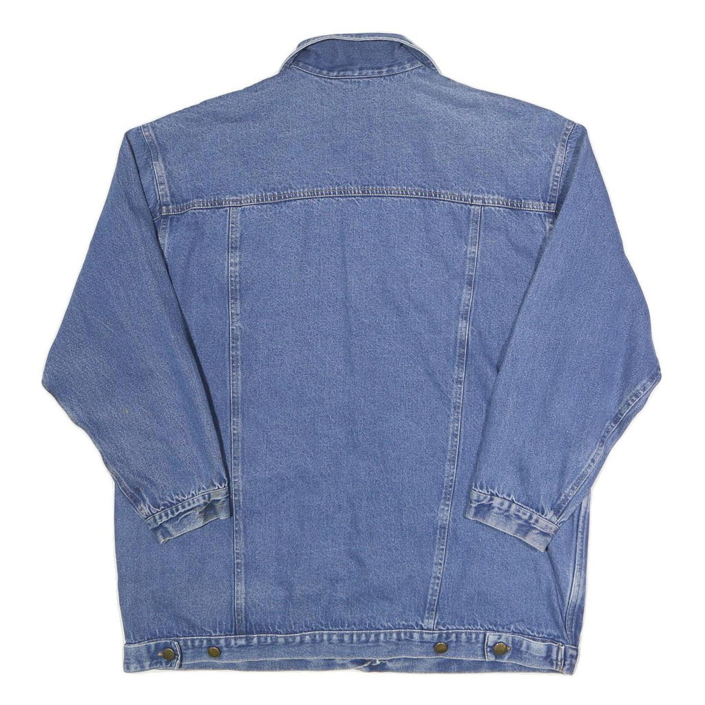 FORENZA Womens Blue Cotton Denim Jacket 2XL Classic Button Closure Relaxed Fit