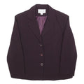 JANET Womens Purple Jacket M Woven Button Closure Classic Tailored