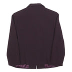 JANET Womens Purple Jacket M Woven Button Closure Classic Tailored